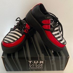 Practically new TUK creepers. Red/Black Stripe Mondo Creeper.